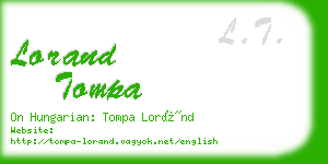 lorand tompa business card